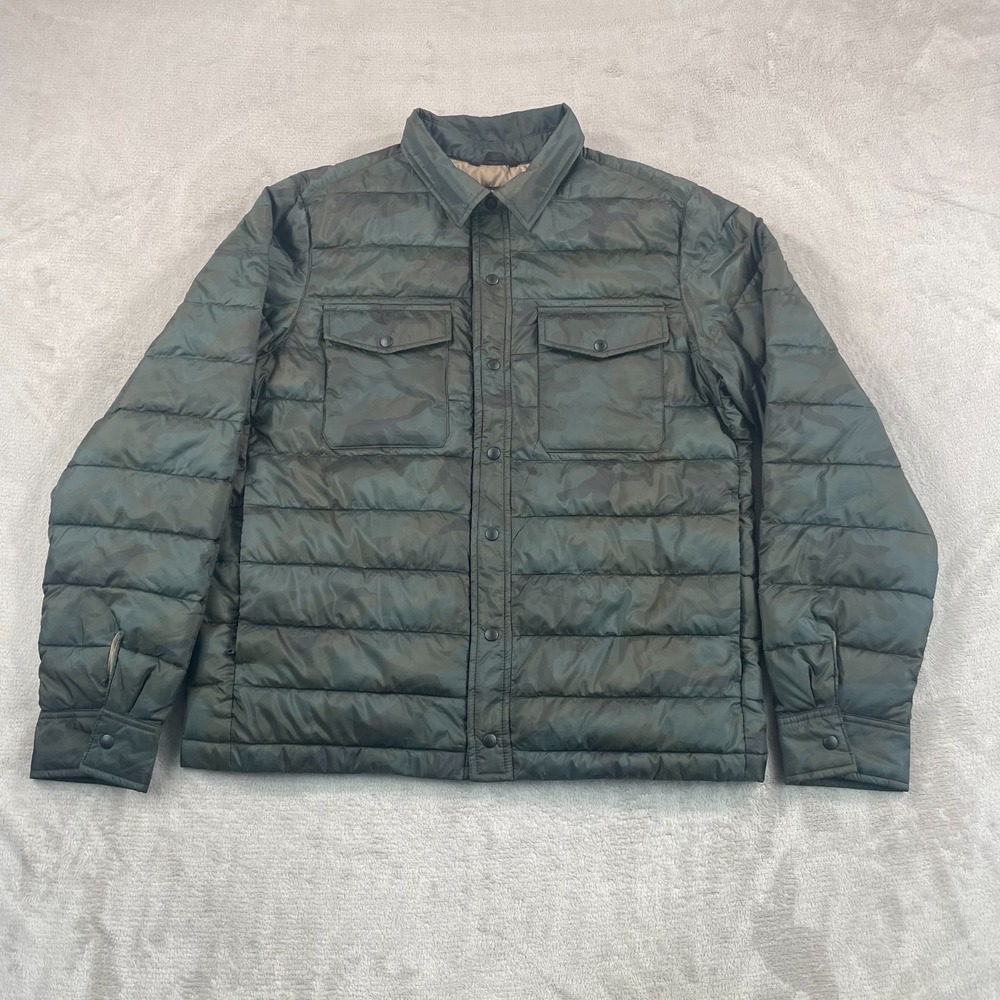 Old Navy Water-Resistant Quilted Camo Shacket Men Medium Multi Camo Puffer NWOT